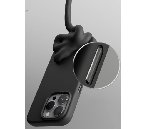 Чехол Elago для iPhone 15 Pro Max Soft silicone (Liquid) Черный (MagSafe) - фото 3