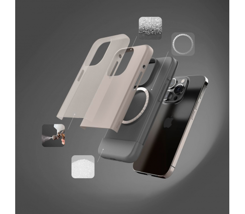 Чехол Elago для iPhone 15 Pro Max GLIDE (tpu+pc) Каменный/Средний Серый (MagSafe) - фото 5