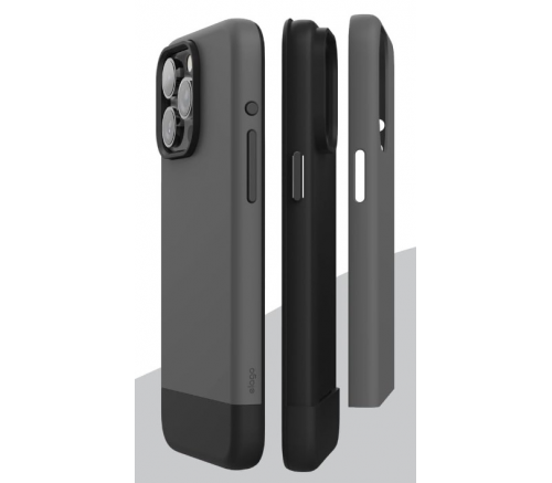 Чехол Elago для iPhone 15 Pro GLIDE (tpu+pc) Темно-серый/черный (MagSafe) - фото 3