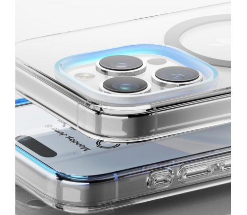 Чехол Elago для iPhone 15 Pro HYBRID (pc/tpu) Прозрачный/средне-серый (MagSafe) - фото 5