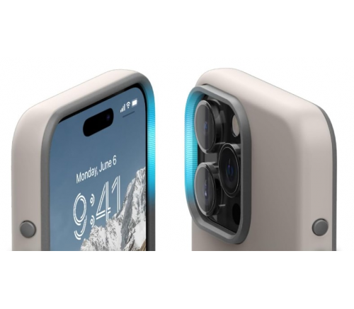 Чехол Elago для iPhone 15 Pro GLIDE (tpu+pc) Каменный/Средний Серый (MagSafe) - фото 4