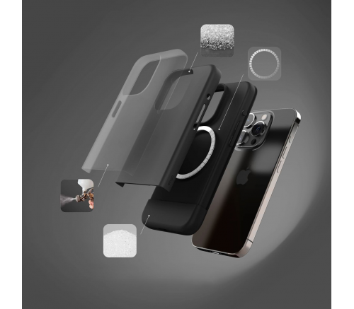 Чехол Elago для iPhone 15 Pro Max GLIDE (tpu+pc) Темно-серый/черный (MagSafe) - фото 5