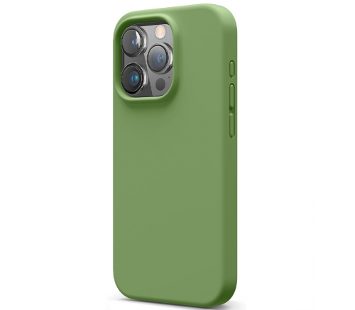Чехол Elago для iPhone 15 Pro Soft silicone (Liquid) Кедр Зеленый - фото 1