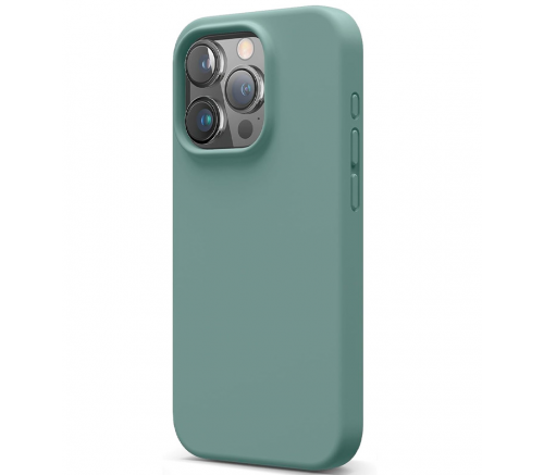 Чехол Elago для iPhone 15 Pro Soft silicone (Liquid) Полуночный зеленый - фото 1