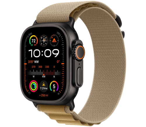 Apple Watch Ultra 2 2024, 49 мм, корпус «чёрный титановый», ремешок Alpine бежевый фото 1