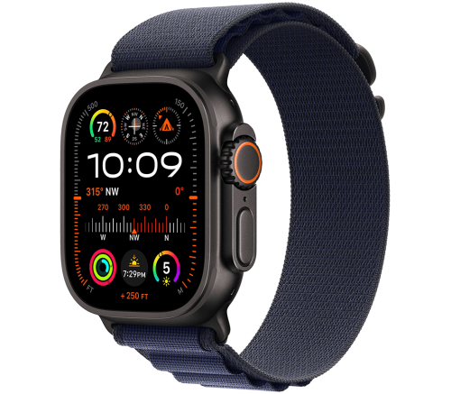 Apple Watch Ultra 2 2024, 49 мм, корпус «чёрный титановый», ремешок Alpine «военно морской» фото 1