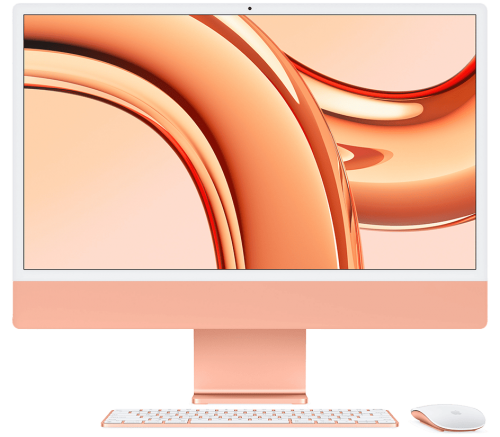 Apple iMac 24" Retina 4.5K (2023) M3, 8-Core, 8 ГБ, 256 ГБ SSD, 10-Core GPU, A2439, русская раскладка, оранжевый фото 1