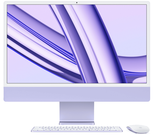 Apple iMac 24" Retina 4.5K (2023) M3, 8-Core, 8 ГБ, 256 ГБ SSD, 10-Core GPU, A2439, русская раскладка, фиолетовый фото 1