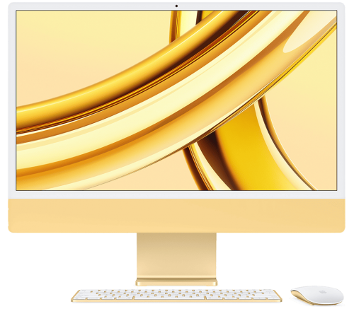 Apple iMac 24" Retina 4.5K (2023) M3, 8-Core, 8 ГБ, 256 ГБ SSD, 10-Core GPU, A2439, русская раскладка, жёлтый фото 1