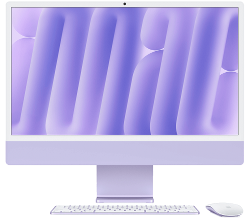 Apple iMac 24" Retina 4.5K (2024) M4, 8-Core, 16 ГБ, 256 ГБ SSD, 8-Core GPU, A2439, русская раскладка, фиолетовый 1