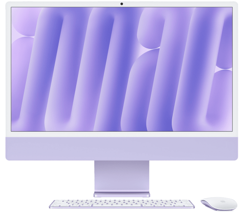 Apple iMac 24" Retina 4.5K (2024) M4, 10-Core, 24 ГБ, 512 ГБ SSD, 10-Core GPU, A2439, русская раскладка, фиолетовый 1