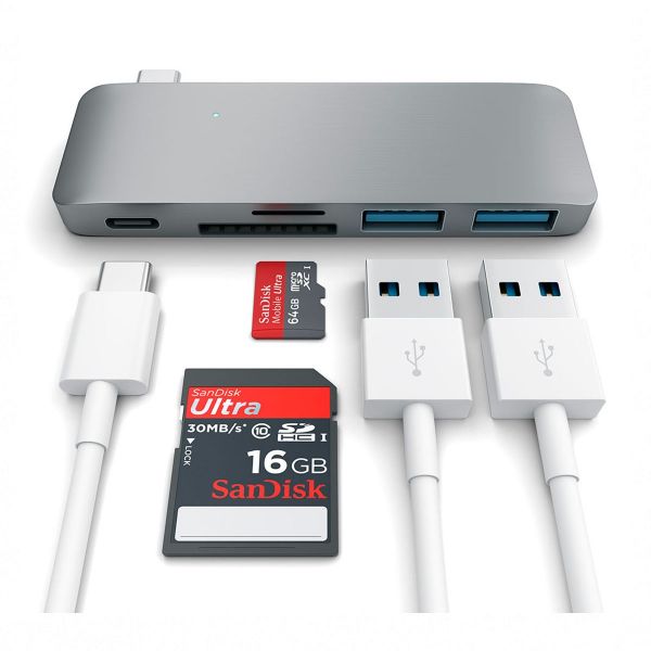 Зарядное устройство Satechi USB-C hub pass through charging, серый