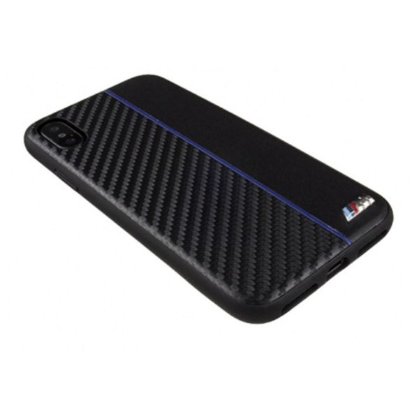фото товара Чехол BMW M-Collection Carbon для iPhone X, черный/синий, BMHCPXCAPNBK
