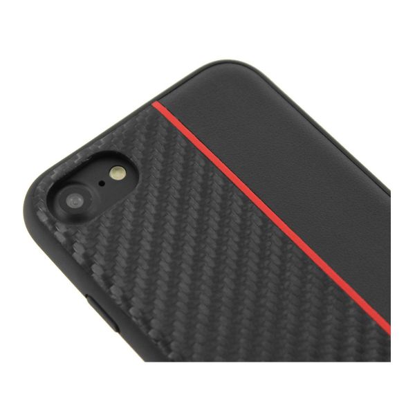 фото товара Чехол BMW M-Collection Carbon для iPhone X, черный/красный, BMHCPXCAPRBK