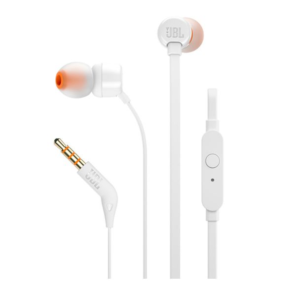 фото товара Гарнитура с наушниками-вкладышами JBL T110 (JBLT110WHT) белый