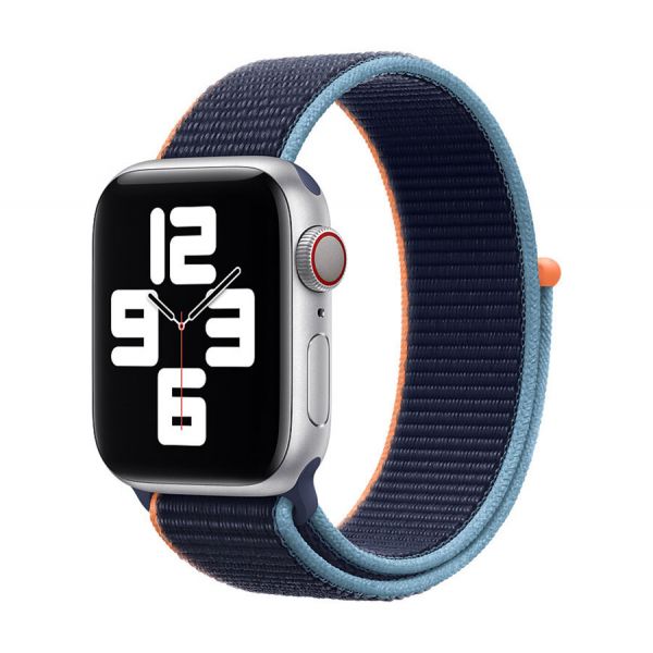 Спортивный браслет Apple Sport Loop для Apple Watch 42/44/45 мм, 145–220 мм, оригинал, нейлон, «тёмный ультрамарин» - фото 1