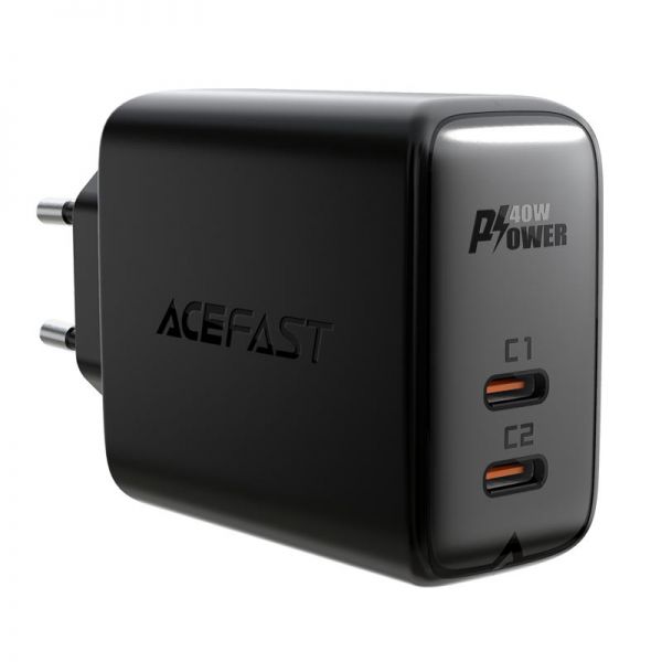 СЗУ ACEFAST A9 PD 40W 2USB (USB-C+USB-C) (черный) - фото 2