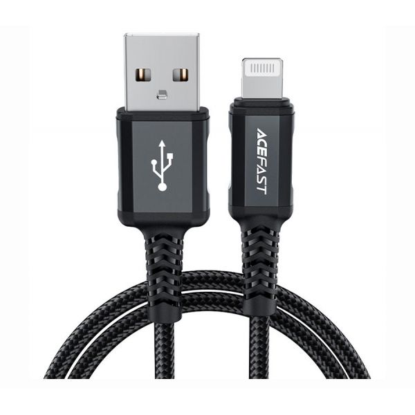 Кабель ACEFAST C4-02 Aluminum Lightning MFI нейлон 1.8m (черный) - фото 1