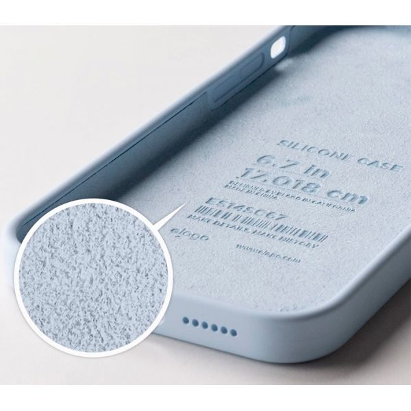 Elago для iPhone 14 Pro Max чехол Soft silicone (Liquid) Светло-синий - фото 2