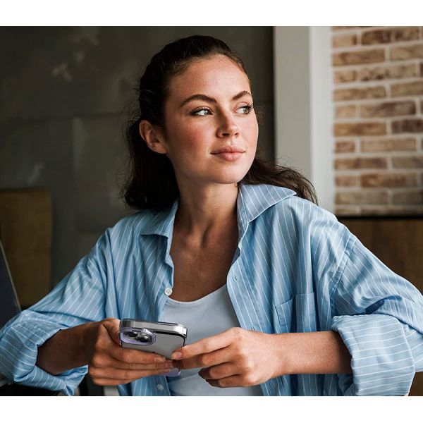 Elago для iPhone 14 чехол GLIDE (tpu+pc) Прозрачный/Фиолетовый - фото 5