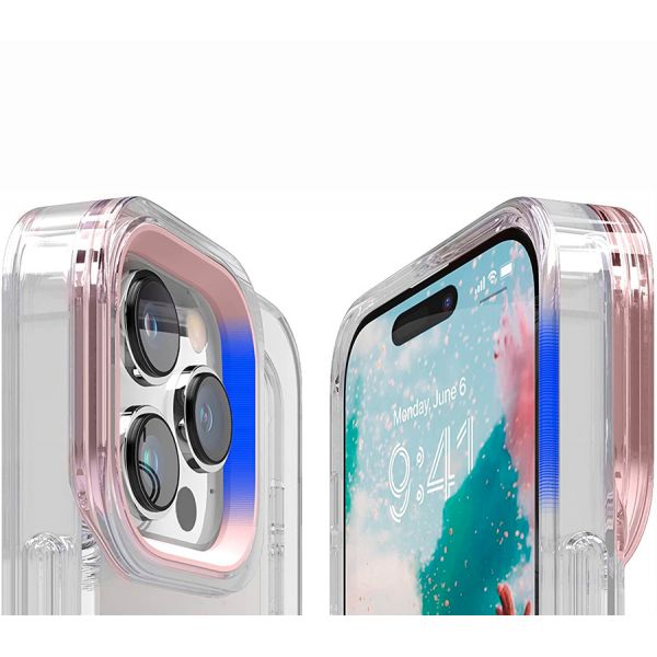 Elago для iPhone 14 Pro чехол GLIDE (tpu+pc) прозрачный-розовый - фото 2