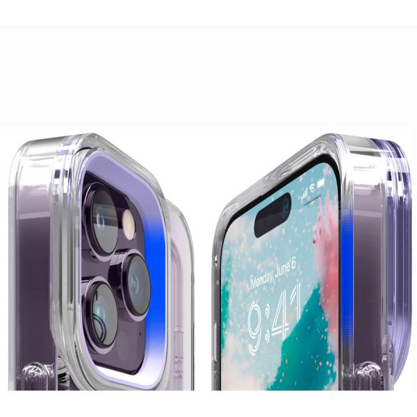 Elago для iPhone 14 Pro чехол GLIDE (tpu+pc) Прозрачный/Фиолетовый - фото 2