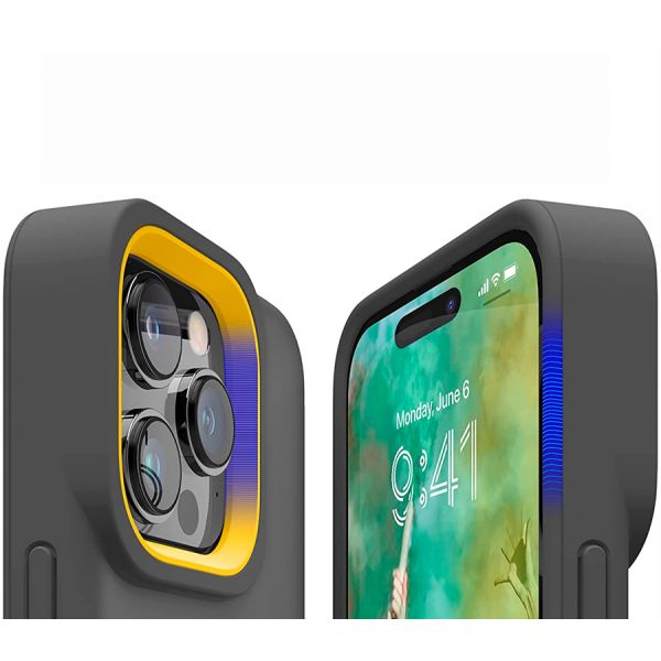 Elago для iPhone 14 Pro Max чехол GLIDE (tpu+pc) Темно-серый/желтый - фото 2