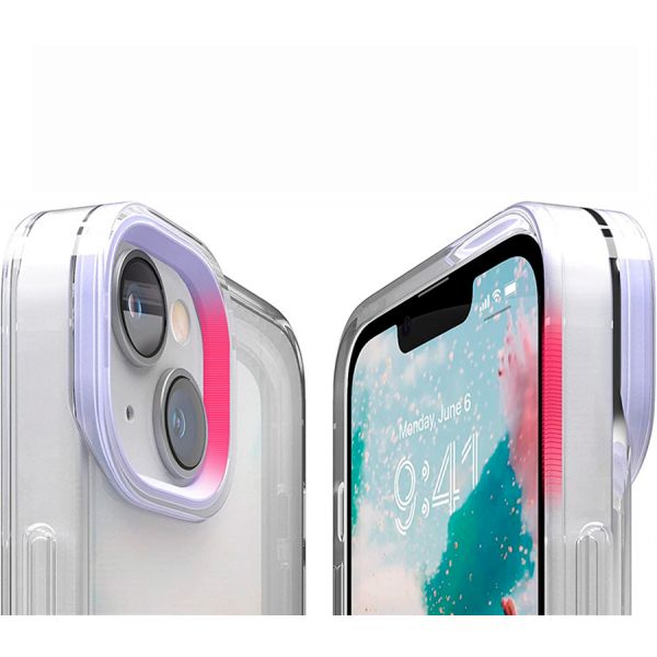 Elago для iPhone 14 чехол GLIDE (tpu+pc) Прозрачный/Фиолетовый - фото 2