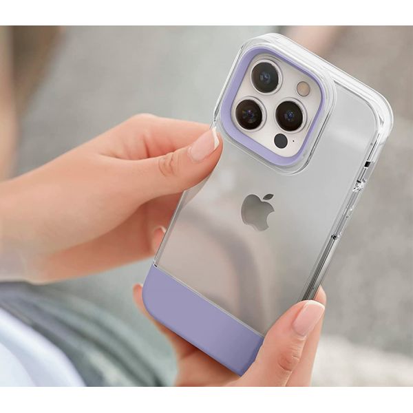 Elago для iPhone 14 Pro чехол GLIDE (tpu+pc) Прозрачный/Фиолетовый - фото 3