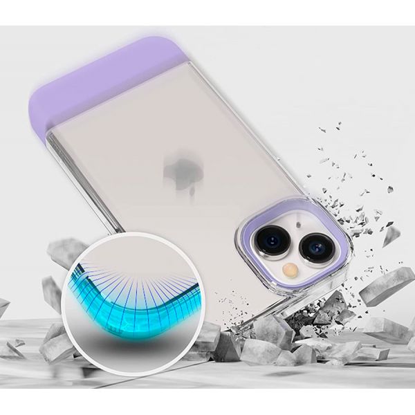 Elago для iPhone 14 чехол GLIDE (tpu+pc) Прозрачный/Фиолетовый - фото 3