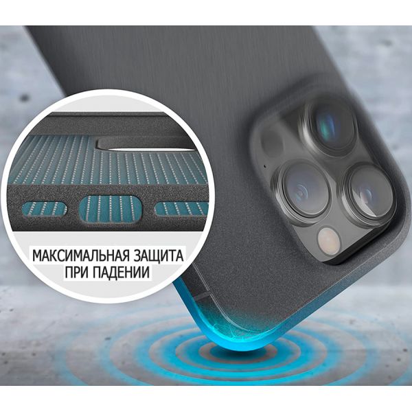 Elago для iPhone 14 Pro чехол PEBBLE (tpu/stone) Темно-серый - фото 5