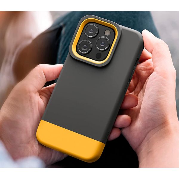 Elago для iPhone 14 Pro Max чехол GLIDE (tpu+pc) Темно-серый/желтый - фото 4