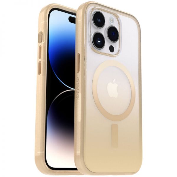 Чехол-накладка OtterBox Lumen Series Case with MagSafe for iPhone 14 Pro - золотой, прозрачный - фото 3