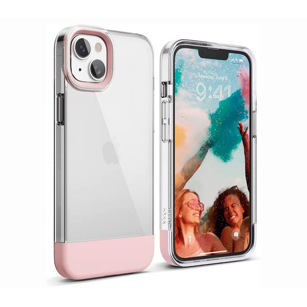 Elago для iPhone 14 Plus чехол GLIDE (tpu+pc) прозрачный-розовый - фото 1