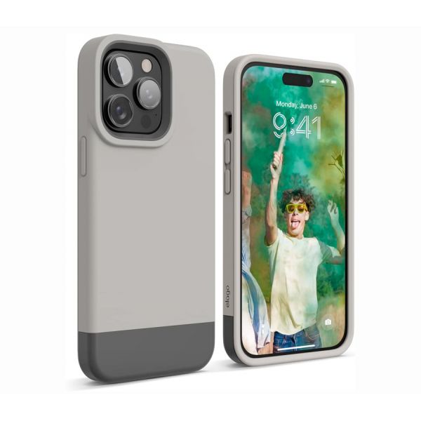 Elago для iPhone 14 Pro Max чехол GLIDE (tpu+pc) Камень/Темно-серый - фото 1