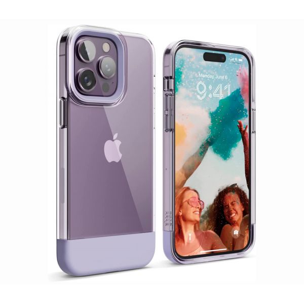 Elago для iPhone 14 Pro чехол GLIDE (tpu+pc) Прозрачный/Фиолетовый - фото 1