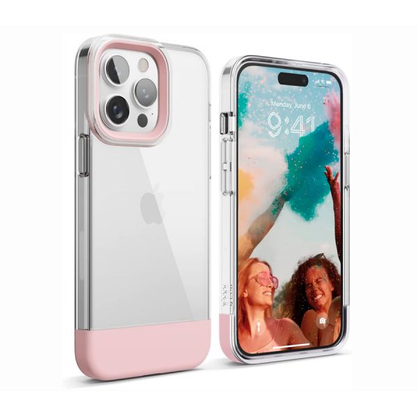 Elago для iPhone 14 Pro чехол GLIDE (tpu+pc) прозрачный-розовый - фото 1