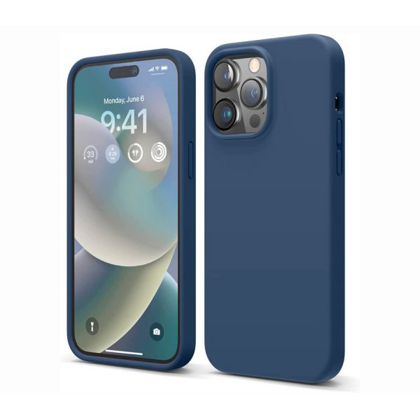 Elago для iPhone 14 Pro Max чехол Soft silicone (Liquid) Жан Индиго - фото 1