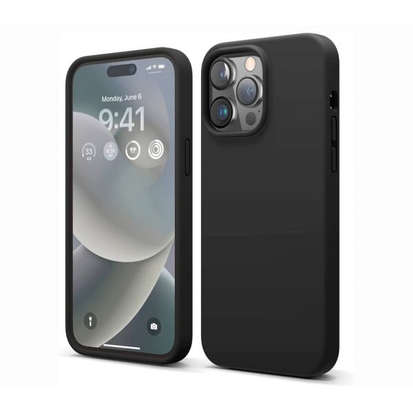 Elago для iPhone 14 Pro чехол Soft silicone (Liquid) черный - фото 1