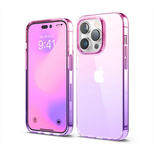 Elago для iPhone 14 Pro Max чехол AURORA (tpu) Градиент Розовый/Фиолетовый - фото 1