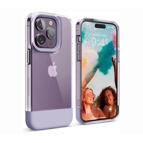 Elago для iPhone 14 Pro чехол GLIDE (tpu+pc) Прозрачный/Фиолетовый - фото 1