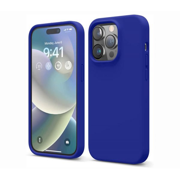 Elago для iPhone 14 Pro чехол Soft silicone (Liquid) Синий кобальт - фото 1