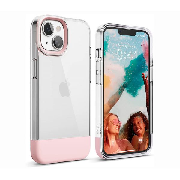 Elago для iPhone 14 чехол GLIDE (tpu+pc) Прозрачный/розовый - фото 1