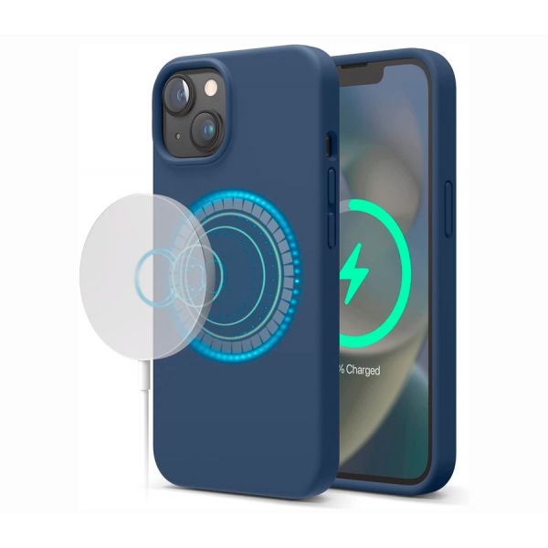 Elago для iPhone 14 чехол MagSafe Soft silicone case Индиго - фото 1