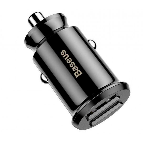 Автомобильное зарядное устройство Baseus АЗУ Grain car charger 2USB 3.1A черный - фото 1