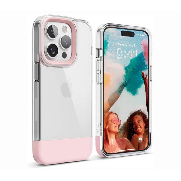 Elago для iPhone 14 Pro чехол GLIDE (tpu+pc) прозрачный-розовый - фото 1