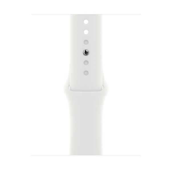 Apple Watch Series 8, 41 мм, алюминиевый корпус серебристый, спортивный ремешок белый (S/M) - фото 3