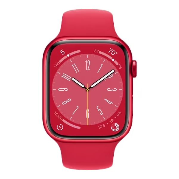 Apple Watch Series 8, 45 мм, алюминиевый корпус (PRODUCT)RED, спортивный ремешок красный (M/L) - фото 2