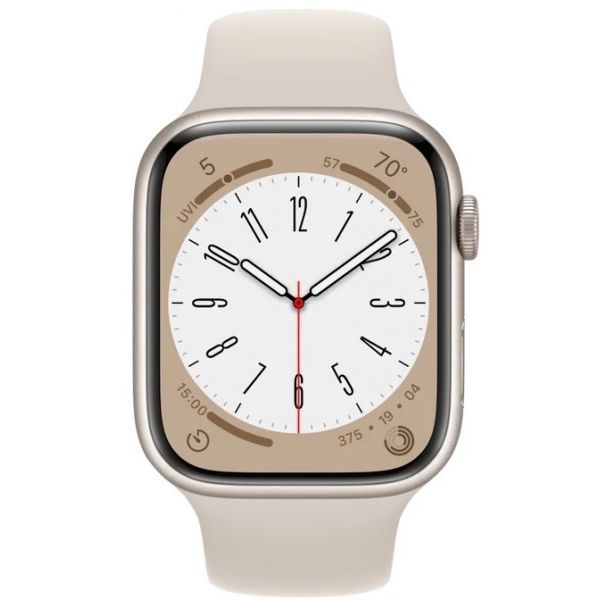 Apple Watch Series 8, 45 мм, алюминиевый корпус «сияющая звезда», спортивный ремешок «сияющая звезда» (M/L) - фото 2