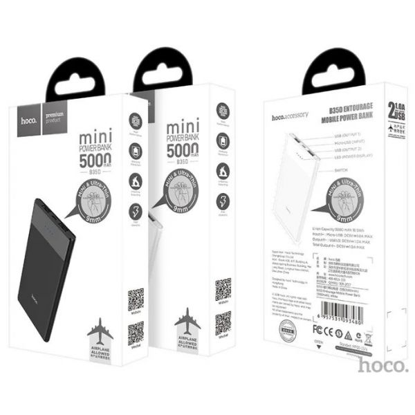 Внешний аккумулятор Hoco Power Bank B35D 5000мАч Entourage mobile белый - фото 6